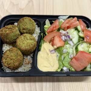 Baked Falafel Boxed Lunch. Vegan and Gluten- Free.